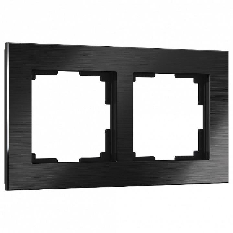 Рамка на 2 поста Werkel Aluminium (черный алюминий) W0021708 цвет Черный