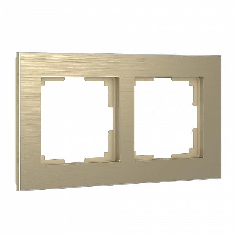 Рамка на 2 поста Werkel Aluminium (шампань) W0021711 цвет Бежевый