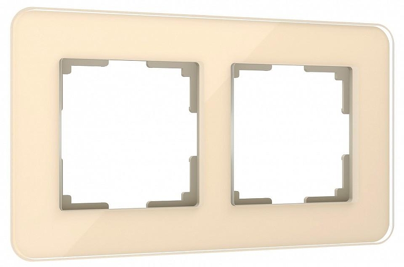 Рамка на 2 поста Werkel Elite (айвори, стекло) W0022443 цвет Желтый