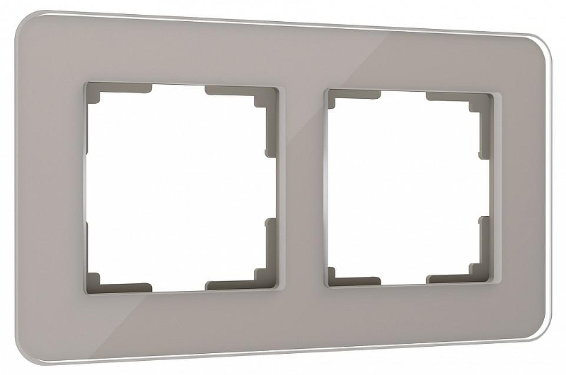 Рамка на 2 поста Werkel Elite (дымчатый, стекло) W0022417 цвет Серый