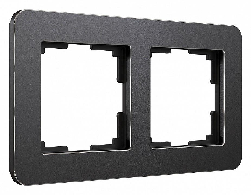 Рамка на 2 поста Werkel Platinum (черный алюминий) W0022608 цвет Черный