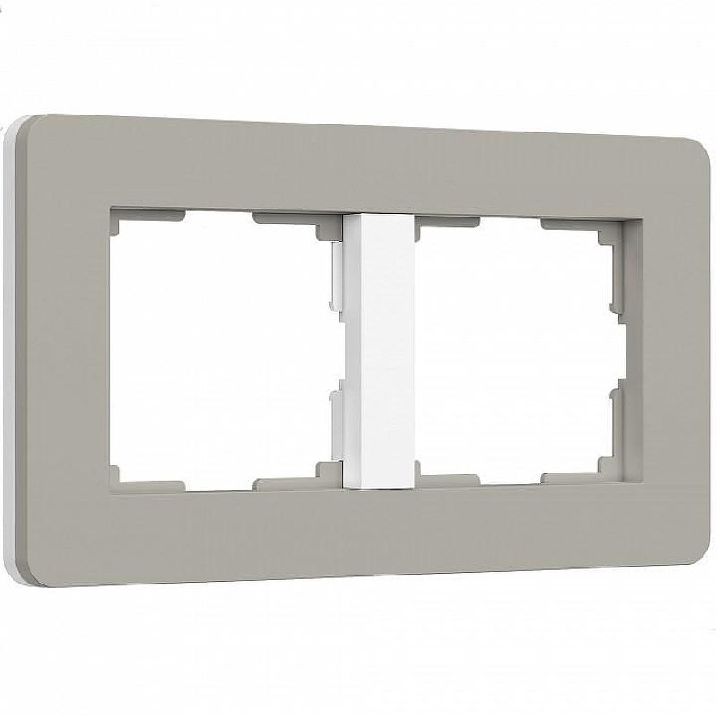 Рамка на 2 поста Werkel Split (дымчатый/белый, soft-touch) W0023067 цвет Белый, Серый