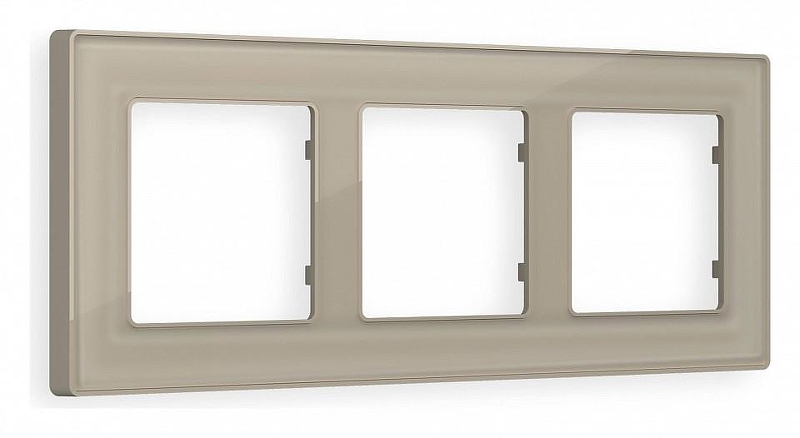 Рамка на 3 поста Ambrella Volt Arctic AF580363 цвет Бежевый, Серый