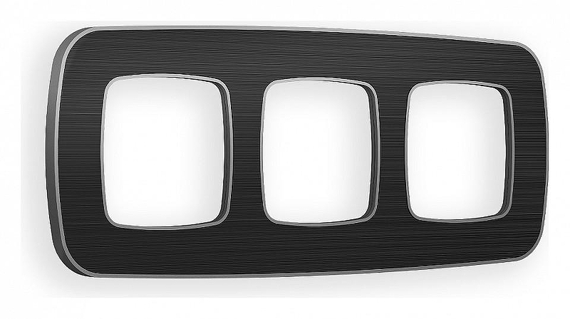 Рамка на 3 поста Ambrella Volt Coint OF640533 цвет Черный
