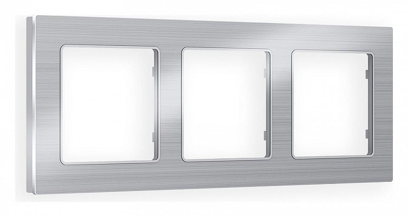 Рамка на 3 поста Ambrella Volt Platos Металл AF550103 цвет Серебро