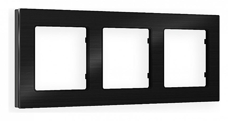 Рамка на 3 поста Ambrella Volt Platos Металл AF550503 цвет Черный