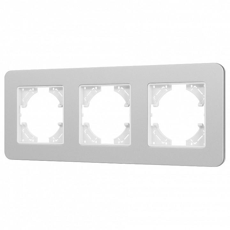 Рамка на 3 поста Arlight AKIRY 049740 цвет Серебро