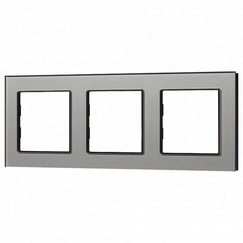 Рамка на 3 поста Arlight GLARE 043801 цвет Серый