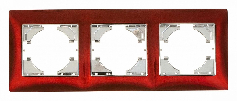 Рамка на 3 поста Gusi Electric BRAVO С1030-039 цвет Красный