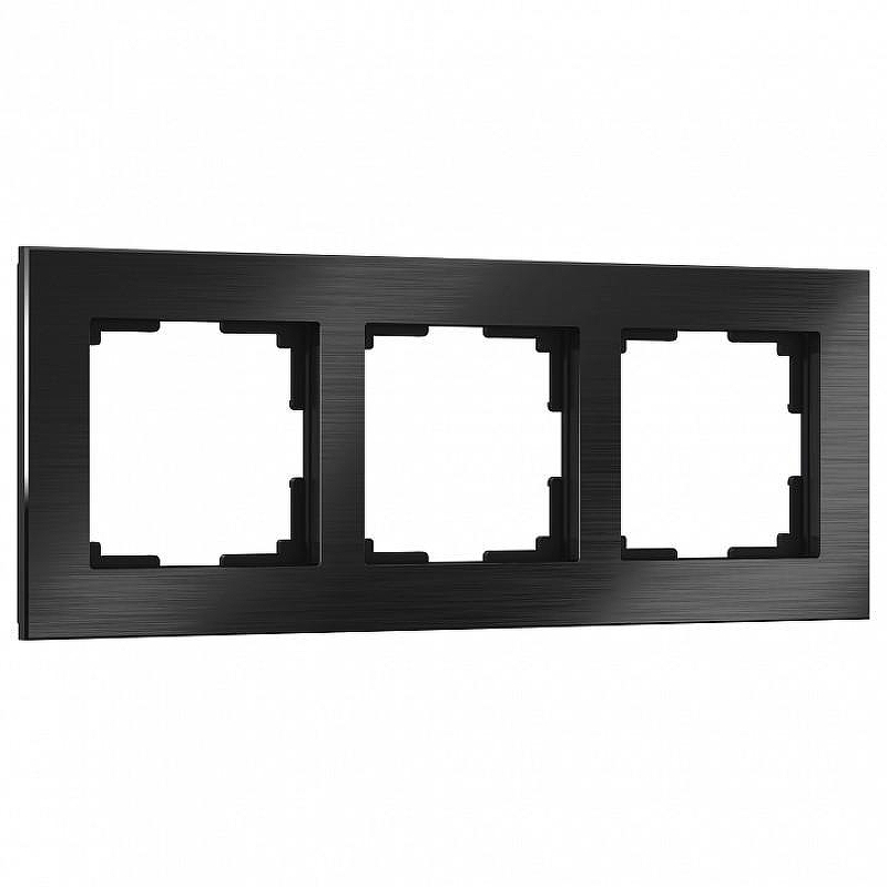 Рамка на 3 поста Werkel Aluminium (черный алюминий) W0031708 цвет Черный