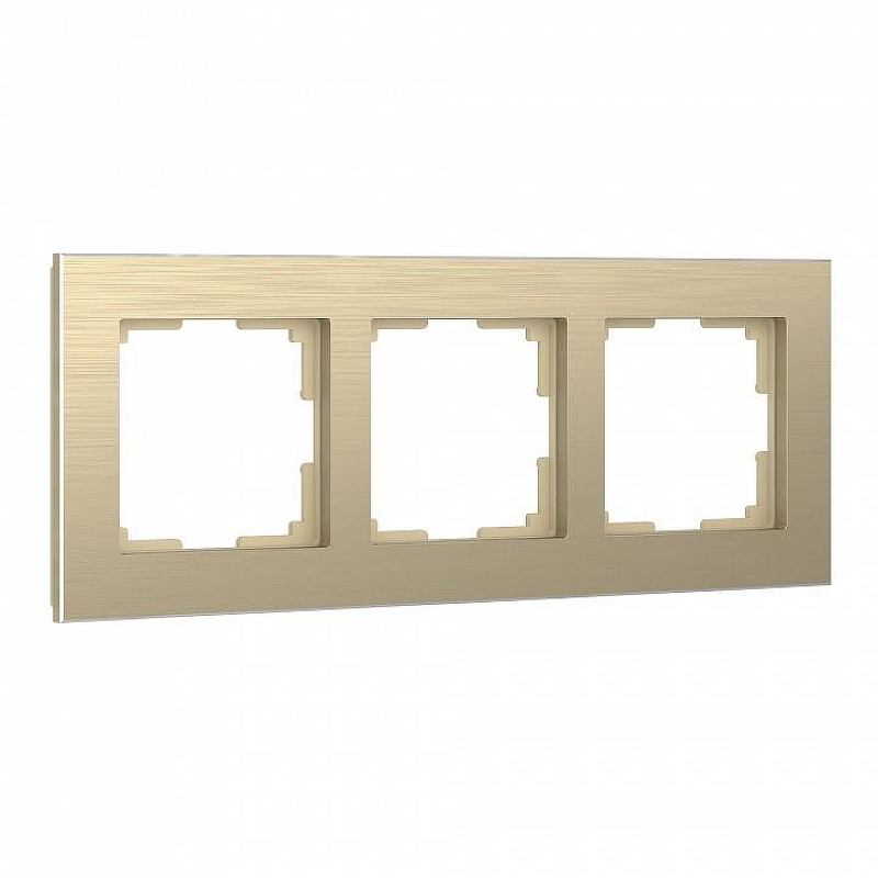 Рамка на 3 поста Werkel Aluminium (шампань) W0031711 цвет Бежевый