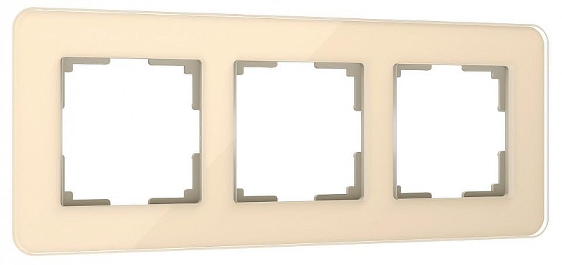 Рамка на 3 поста Werkel Elite (айвори, стекло) W0032443 цвет Желтый