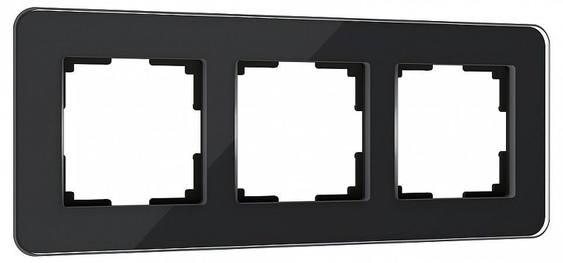 Рамка на 3 поста Werkel Elite (черный, стекло) W0032448 цвет Черный