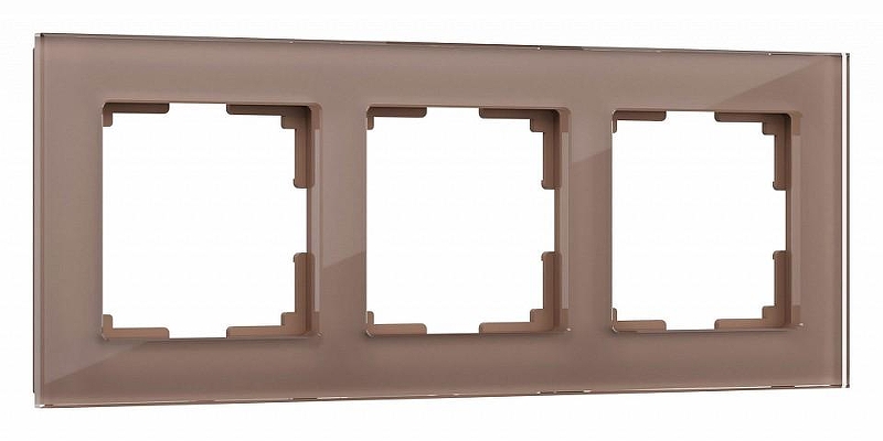 Рамка на 3 поста Werkel Favorit (латте, стекло) W0031142 цвет Коричневый