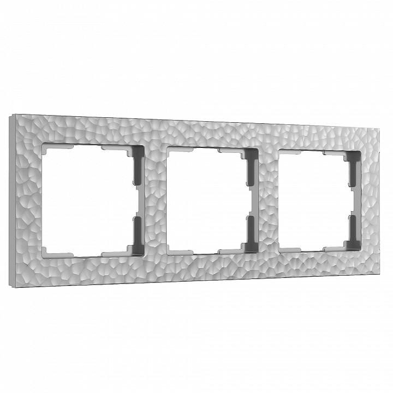 Рамка на 3 поста Werkel Hammer серебряный W0032406 цвет Серебро
