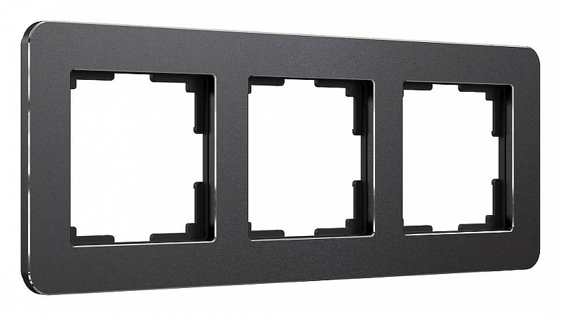 Рамка на 3 поста Werkel Platinum (черный алюминий) W0032608 цвет Черный