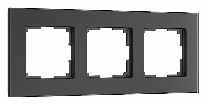 Рамка на 3 поста Werkel Senso (черный, стекло soft-touch) W0033108 цвет Черный