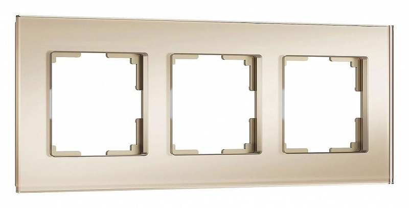 Рамка на 3 поста Werkel Senso (шампань, стекло soft-touch) W0033111 цвет Бежевый
