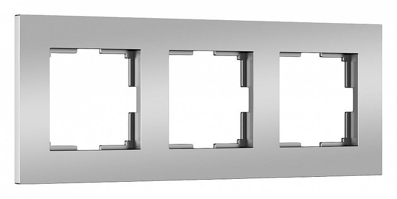 Рамка на 3 поста Werkel Slab (серебро софт) W0032965 цвет Серебро