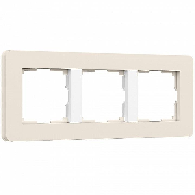 Рамка на 3 поста Werkel Split (айвори/белый, soft-touch) W0033066 цвет Желтый