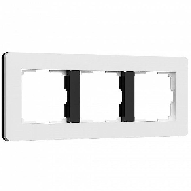 Рамка на 3 поста Werkel Split (белый/черный, soft-touch) W0033068 цвет Белый, Черный