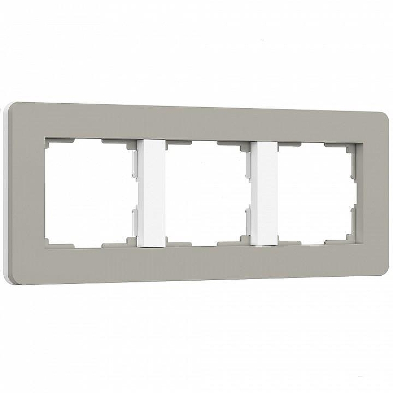Рамка на 3 поста Werkel Split (дымчатый/белый, soft-touch) W0033067 цвет Белый, Серый