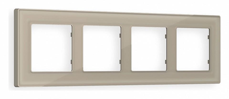 Рамка на 4 поста Ambrella Volt Arctic AF580364 цвет Бежевый, Серый