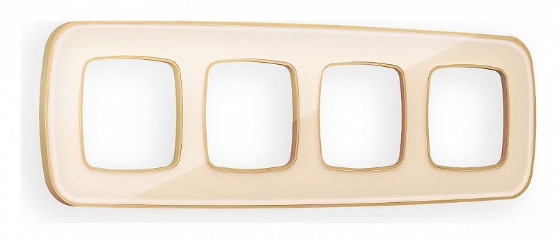 Рамка на 4 поста Ambrella Volt Coint OF640344 цвет Бежевый