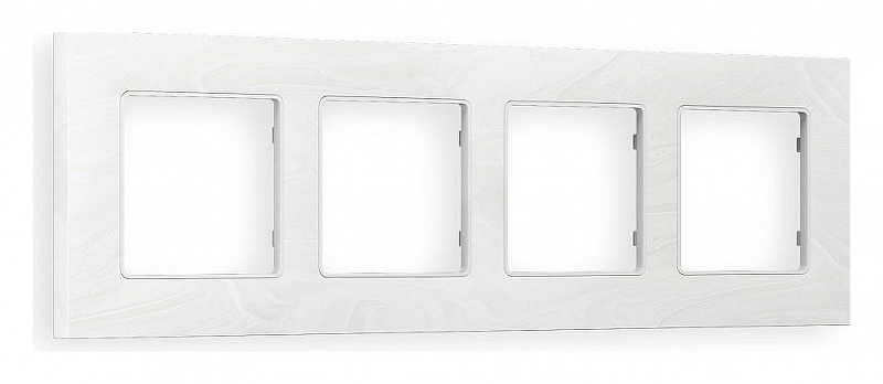 Рамка на 4 поста Ambrella Volt Grand AF930104 цвет Белый, Мрамор