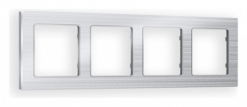 Рамка на 4 поста Ambrella Volt Platos Металл AF550104 цвет Серебро