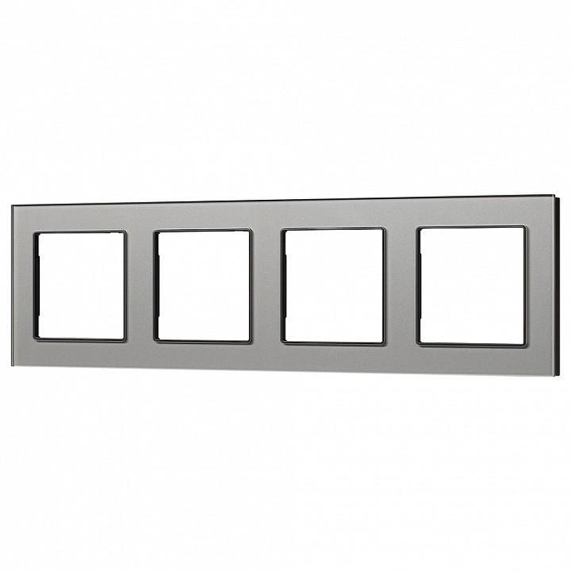 Рамка на 4 поста Arlight GLARE 043804 цвет Серый