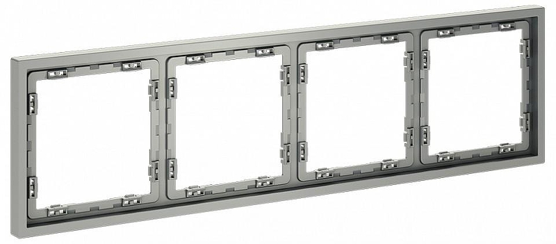 Рамка на 4 поста Voltum S70 VLS100405 цвет Сталь