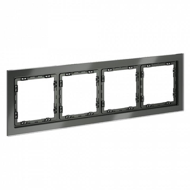 Рамка на 4 поста Voltum S70 VLS110406 цвет Серебро
