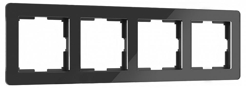 Рамка на 4 поста Werkel Acrylic (черный) W0042708 цвет Черный