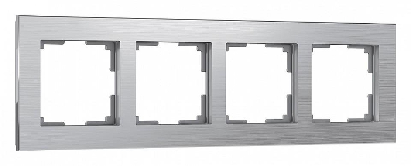 Рамка на 4 поста Werkel Aluminium (алюминий) W0041706 цвет Серебро