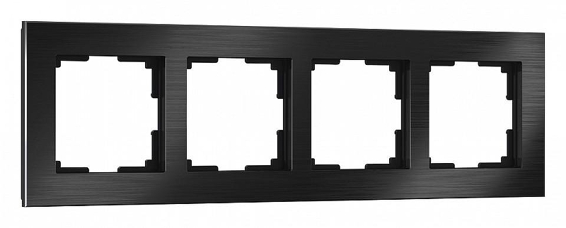Рамка на 4 поста Werkel Aluminium (черный алюминий) W0041708 цвет Черный