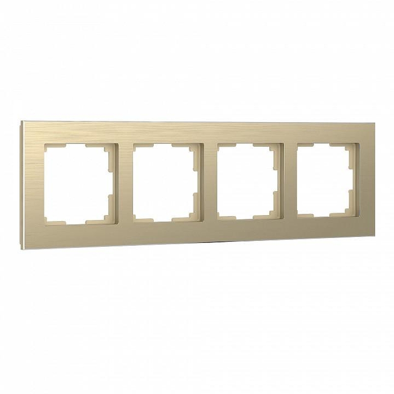 Рамка на 4 поста Werkel Aluminium (шампань) W0041711 цвет Бежевый