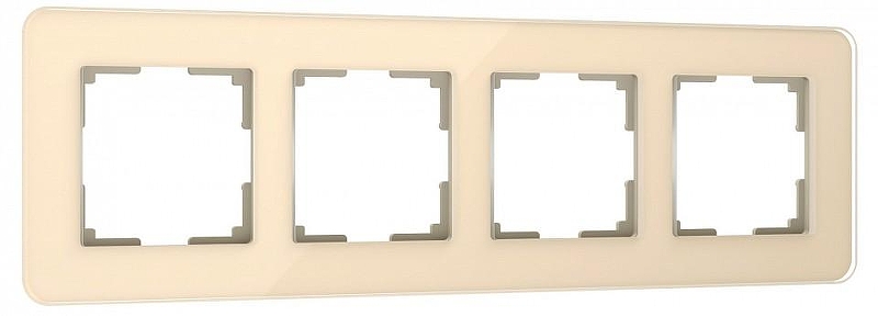 Рамка на 4 поста Werkel Elite (айвори, стекло) W0042443 цвет Желтый