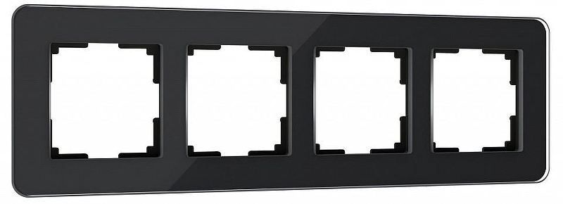 Рамка на 4 поста Werkel Elite (черный, стекло) W0042448 цвет Черный