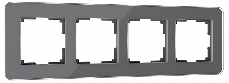 Рамка на 4 поста Werkel Elite (графит, стекло) W0042440 цвет Графит