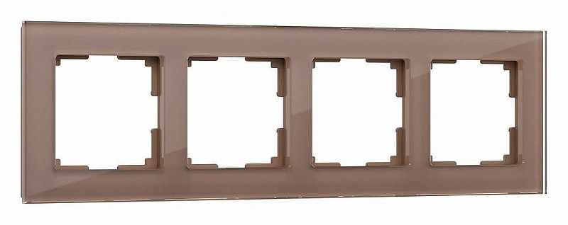 Рамка на 4 поста Werkel Favorit (латте, стекло) W0041142 цвет Коричневый