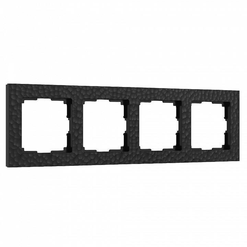 Рамка на 4 поста Werkel Hammer черный W0042408 цвет Черный