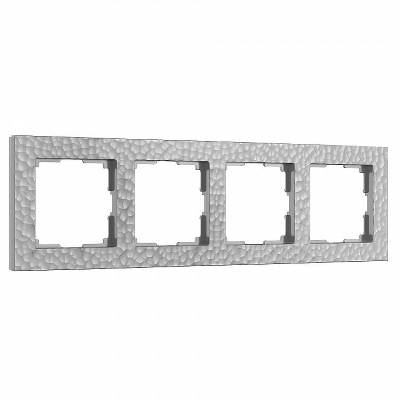 Рамка на 4 поста Werkel Hammer серебряный W0042406 цвет Серебро
