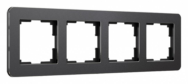 Рамка на 4 поста Werkel Platinum (черный алюминий) W0042608 цвет Черный