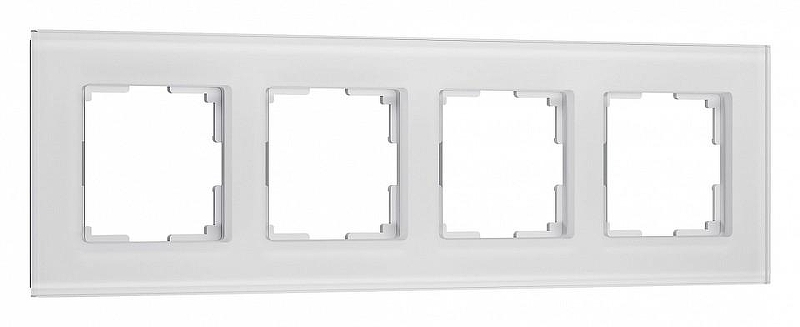 Рамка на 4 поста Werkel Senso (белый, стекло soft-touch) W0043101 цвет Белый