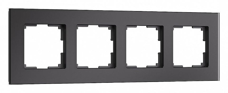 Рамка на 4 поста Werkel Senso (черный, стекло soft-touch) W0043108 цвет Черный