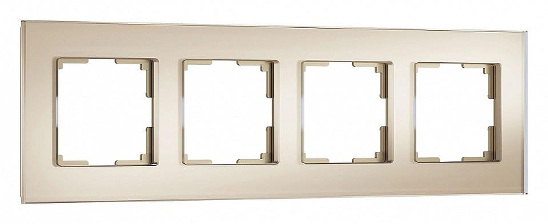 Рамка на 4 поста Werkel Senso (шампань, стекло soft-touch) W0043111 цвет Бежевый