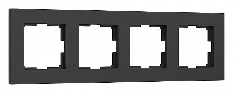 Рамка на 4 поста Werkel Slab (черный софт) W0042908 цвет Черный