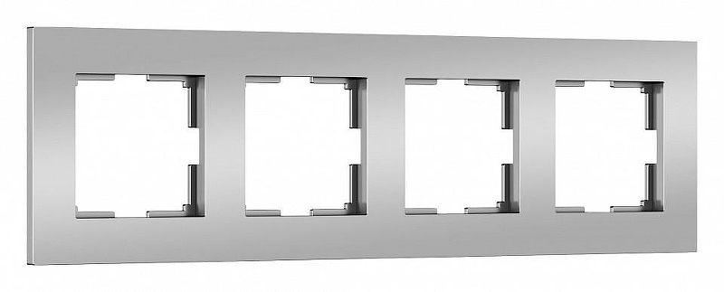 Рамка на 4 поста Werkel Slab (серебро софт) W0042965 цвет Серебро