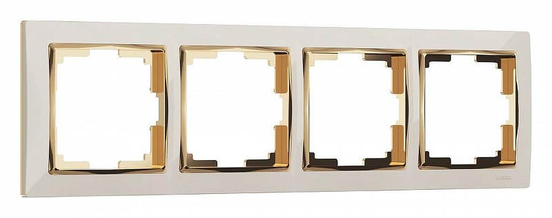 Рамка на 4 поста Werkel Snabb (слоновая кость/золото) W0041932 цвет Золото, Слоновая кость